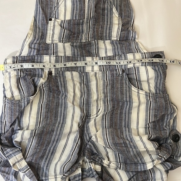 Free People Linen Striped Overall Shorts - Picture 10 of 11